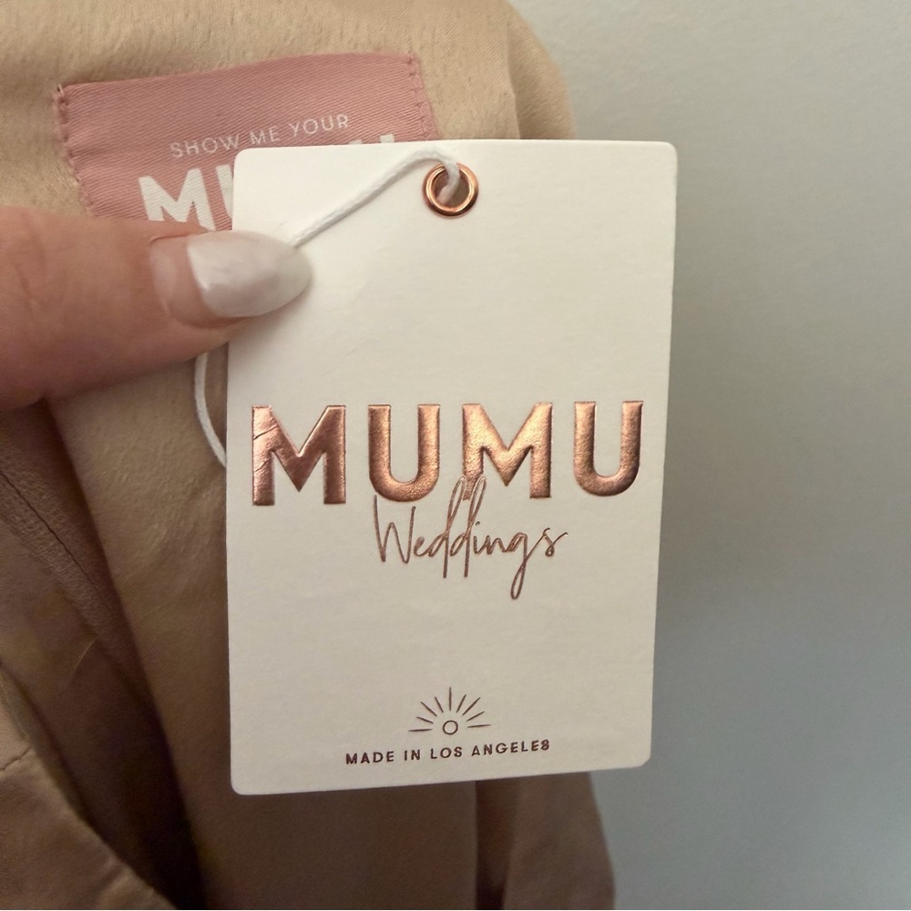Show Me Your Mumu Rome Twist Gown Champagne Luxe Satin Maxi Dress - Picture 7 of 7